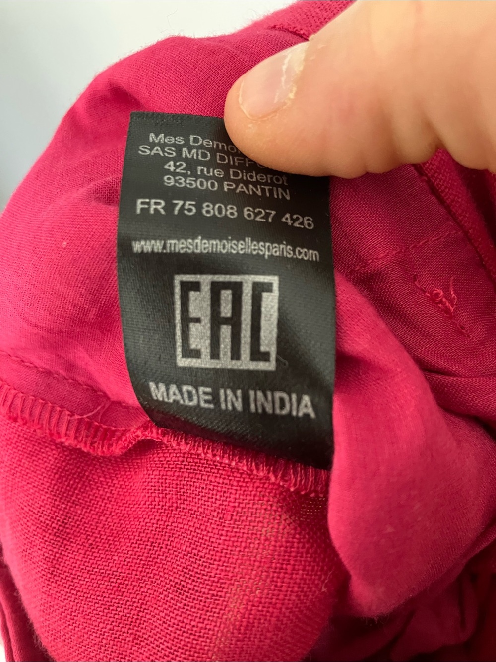 Mes Demoiselles Raspberry-Pink Button Front Linen Pants - Picture 4 of 9
